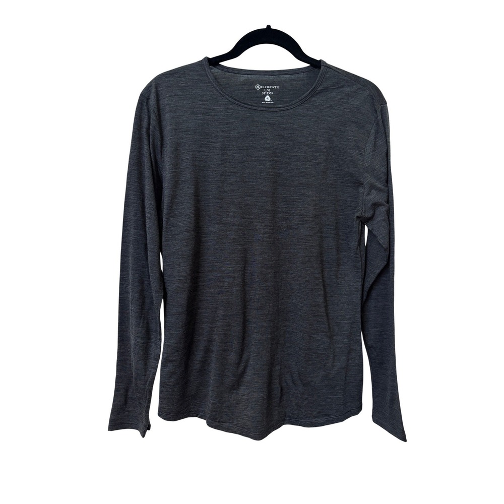 Cloudveil Womens Merino Wool Blend Long Sleeve Base Layer Top Gray L